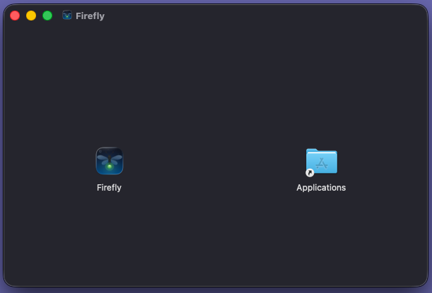 Drag Firefly into Applications folder